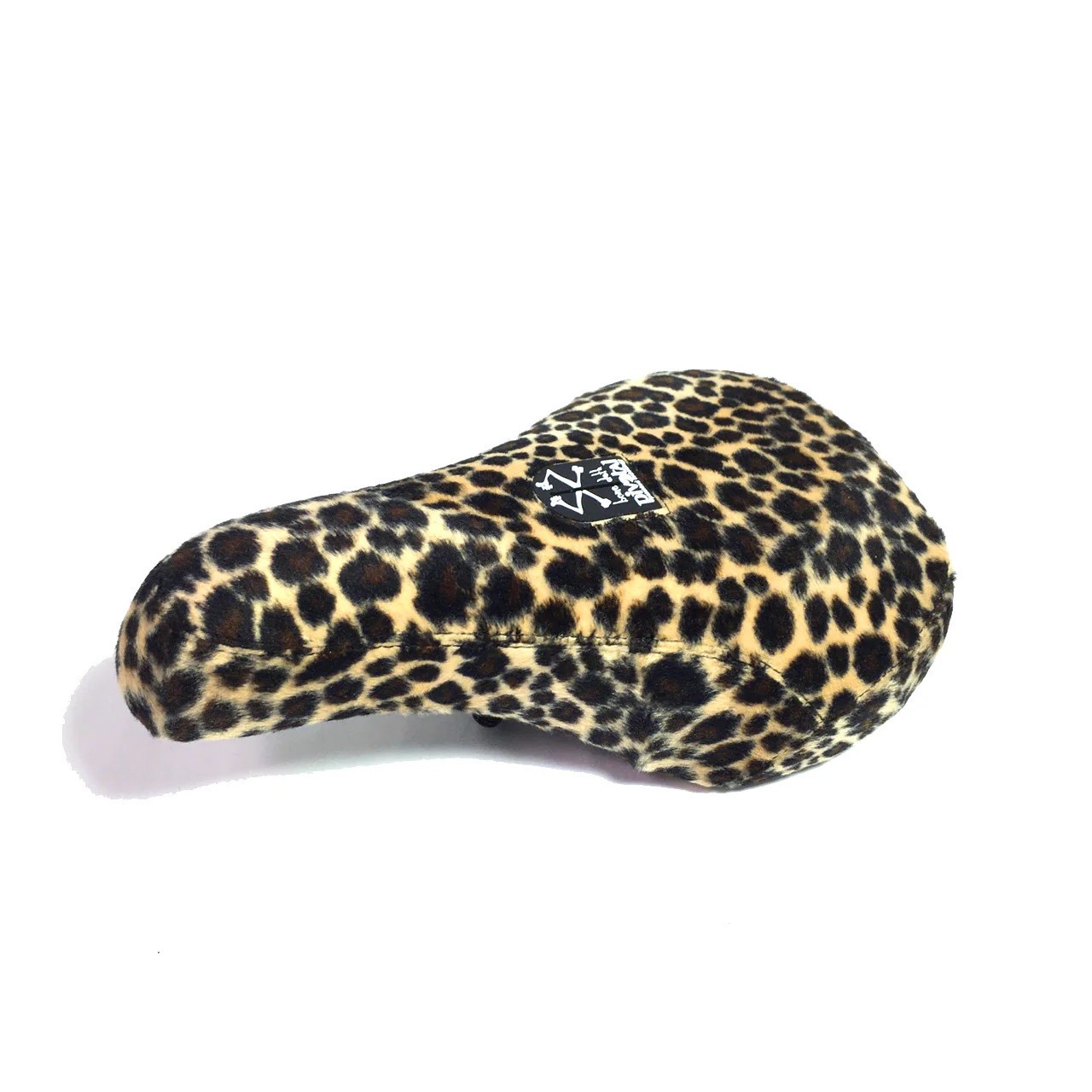 BONE DETH VIBRATOR MID PIVOTAL BMX BIKE SEAT FAUX LEOPARD FUR NEW