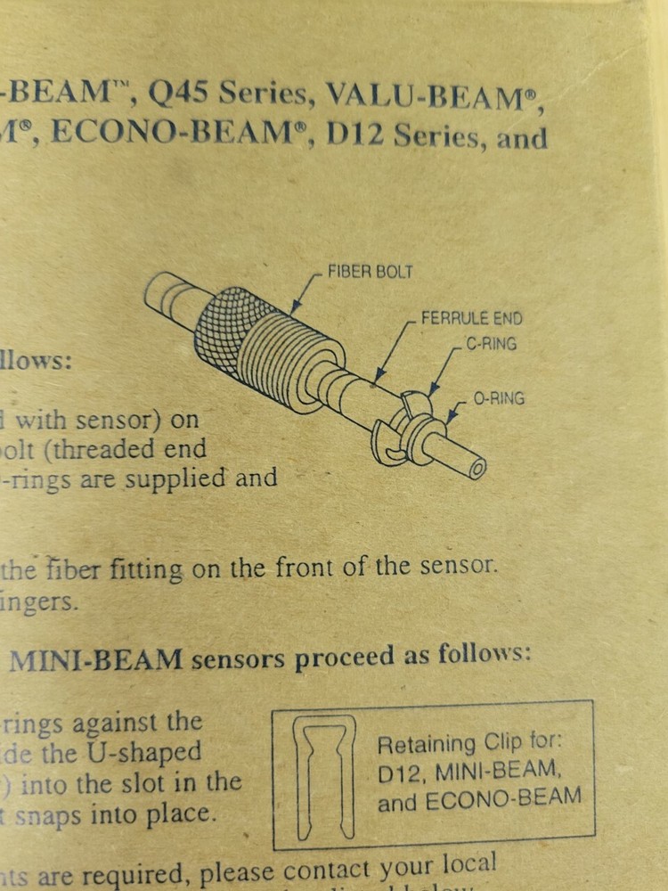 Banner Engineering BTETA13S Fiber Optic Sensor Cable