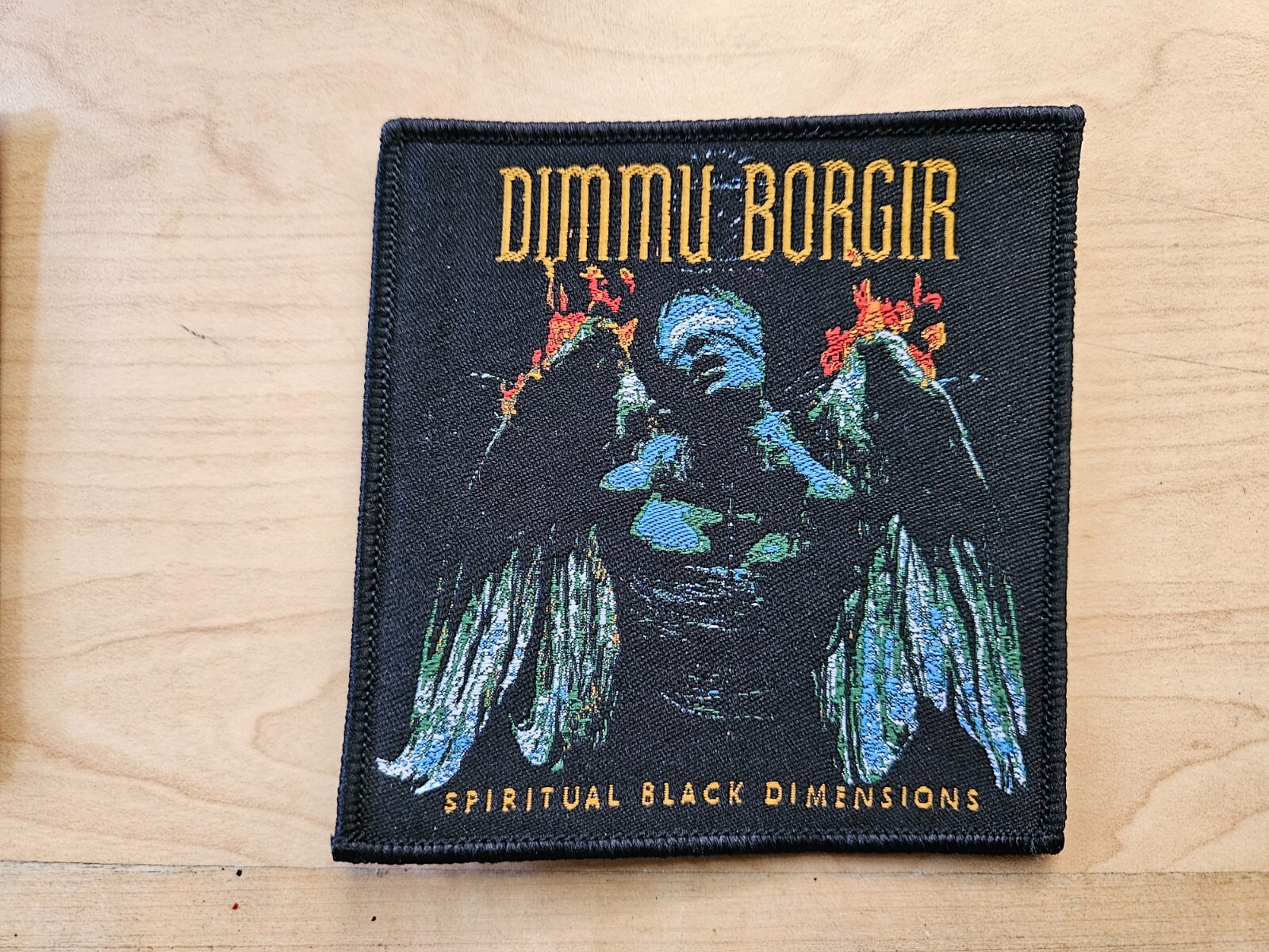 DIMMU BORGIR, SPIRITUAL BLACK DIMENSIONS, SEW ON WOVEN PATCH BLACK BORDER