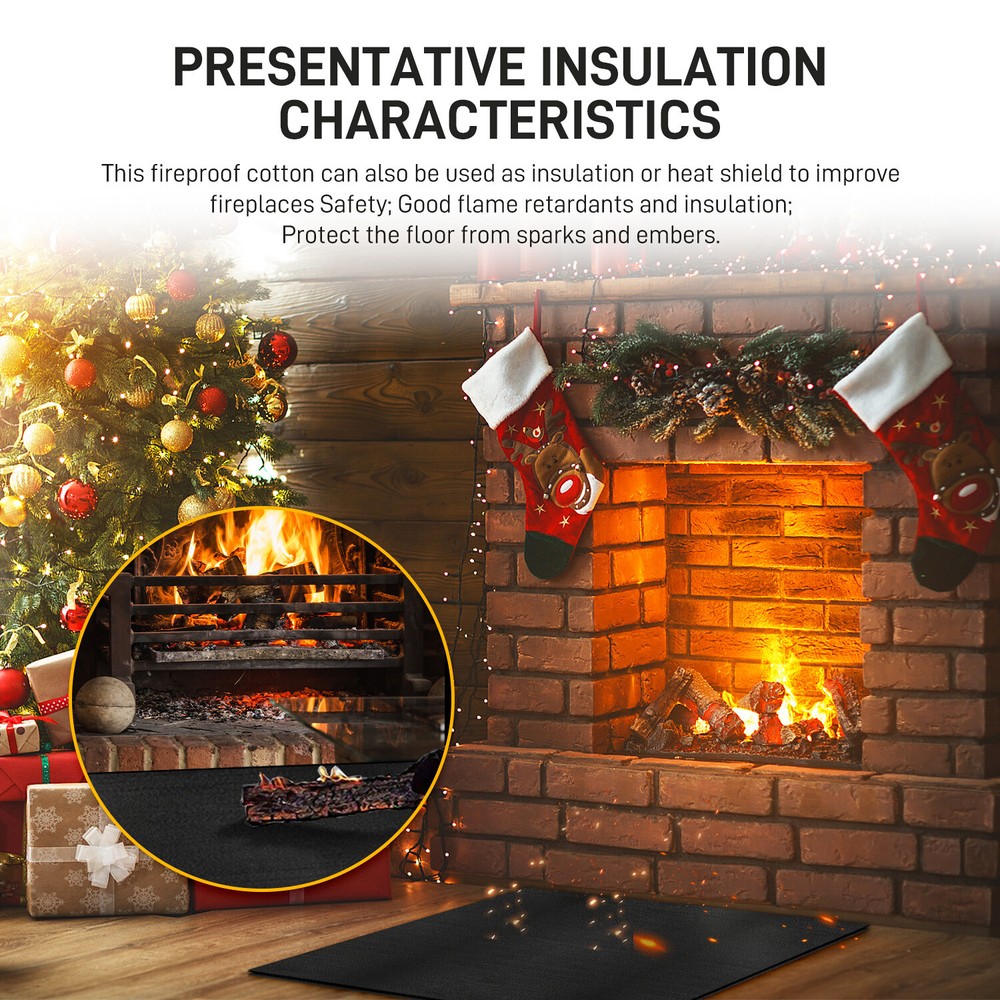 Fireproof Pit High Temp Mat Fire Pit Mat & Grill 40 Inch Deck Protector