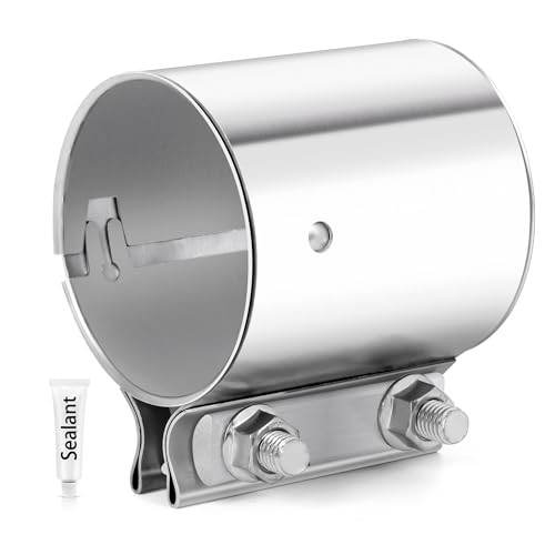 Exhaust Clamp Butt Joint 304 Stainless Steel Band Clamp Sleeve Couple 2.5 inch