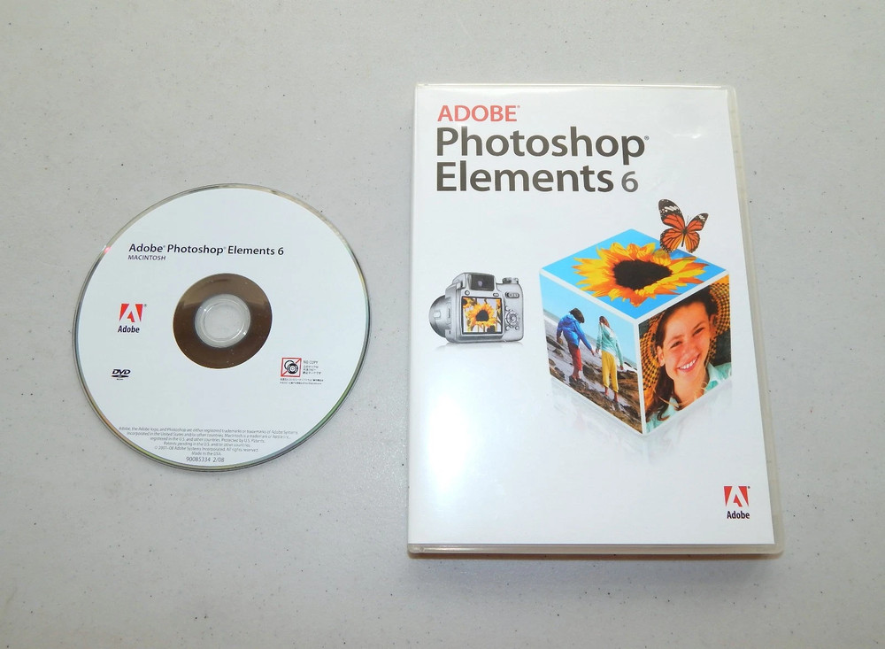 Adobe Macintosh Photoshop Elements 6 Software - w/DVD & Serial Number for MAC