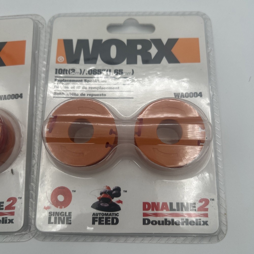 Two 2 pack Genuine WORX WA0004 Replacement Spool Line. E1