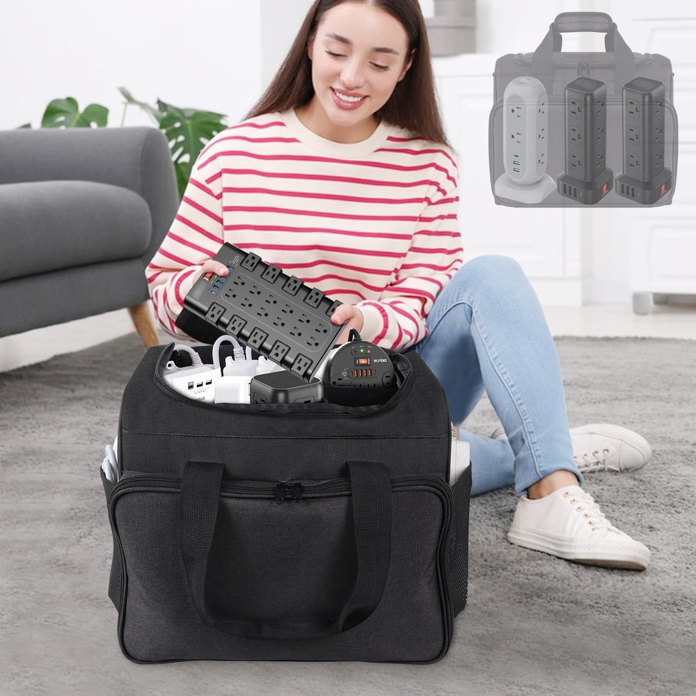Cable Organizer Bag,Cable Management Box Cord Organizer Case,Electronics Cord...