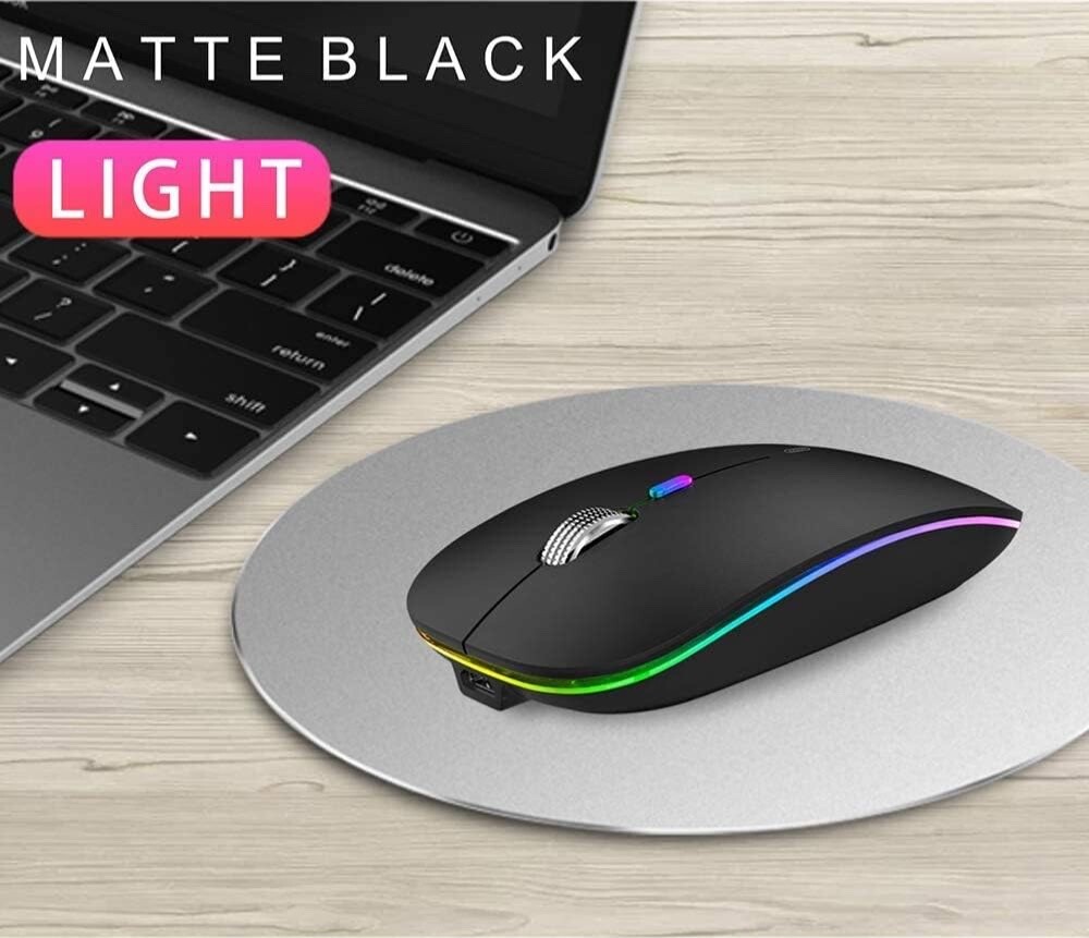 Wireless Bluetooth Mouse, LED Slim (Bluetooth 5.1/5.0 + USB)