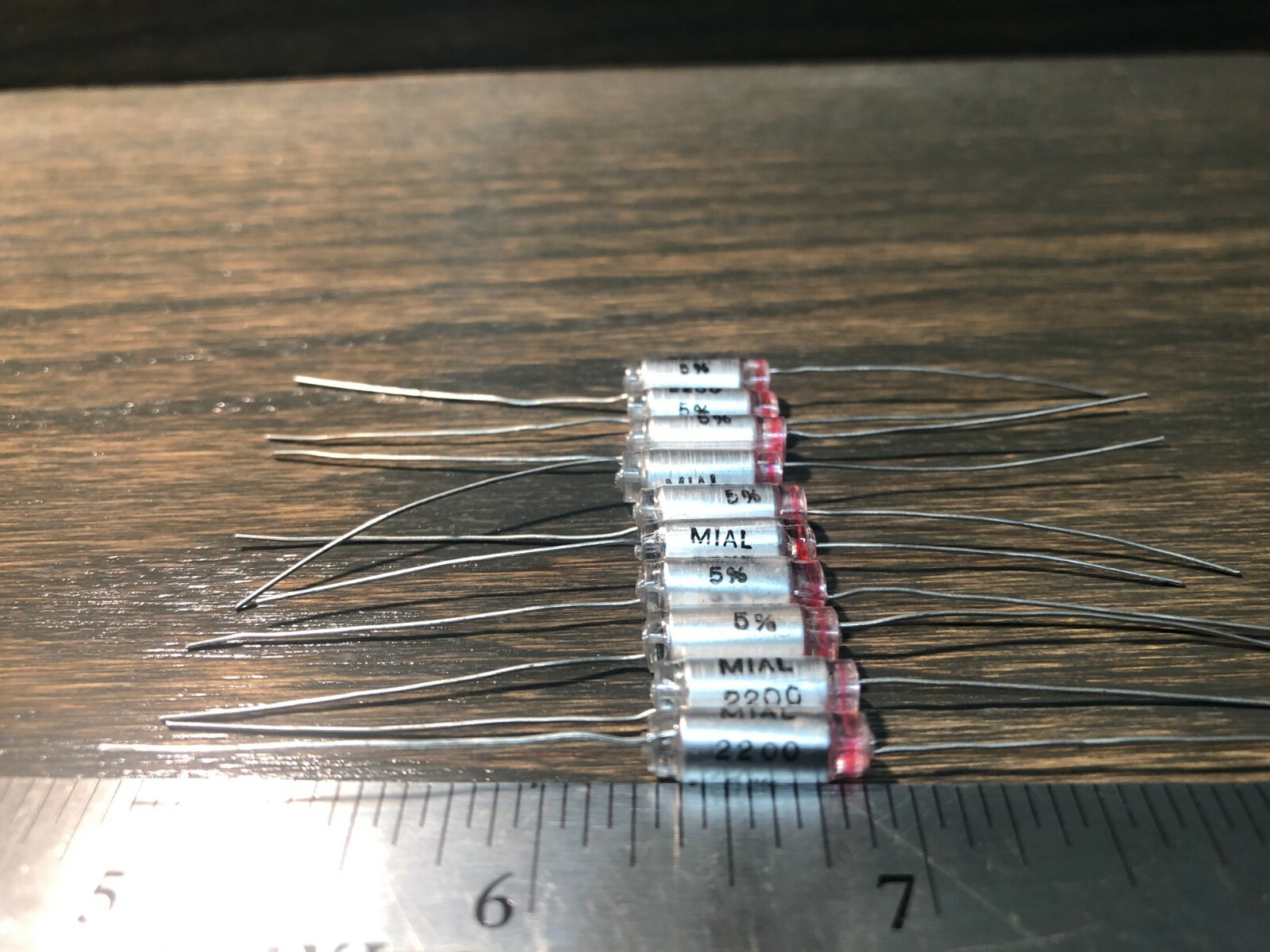 (Lot of 10) NOS Mial Polystyrene Capacitors 2200pf 160v Film/Foil type for Audio