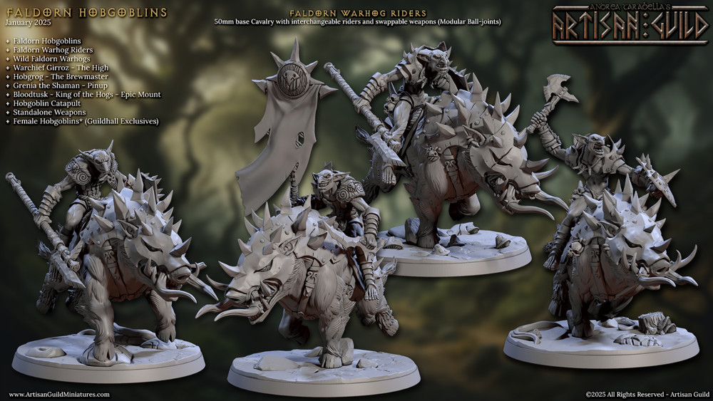 Faldorn Warhogs Riders by Artisan Guild | D&D | DND | Print on Demand |