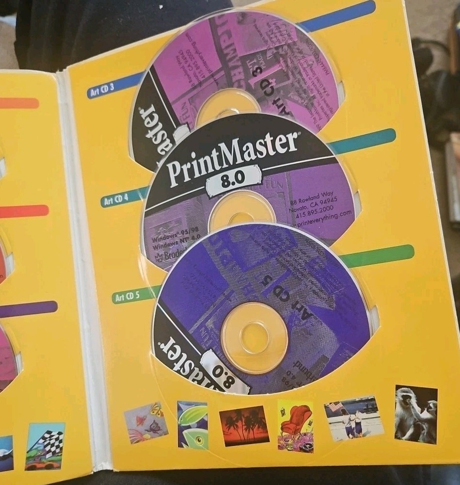 PrintMaster Gold 8.0 Install Program Art Templates 7 CD Set Windows 95/98 NT