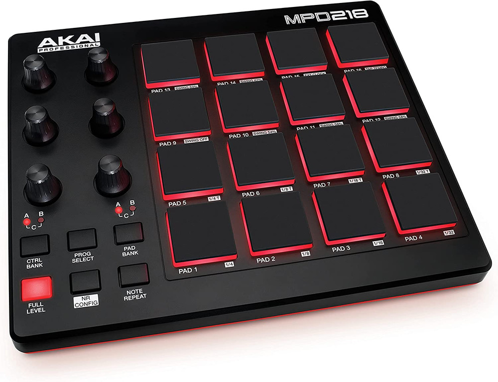 Portable USB MIDI Pad Controller 16 Velocity Pads For Beat Making Production