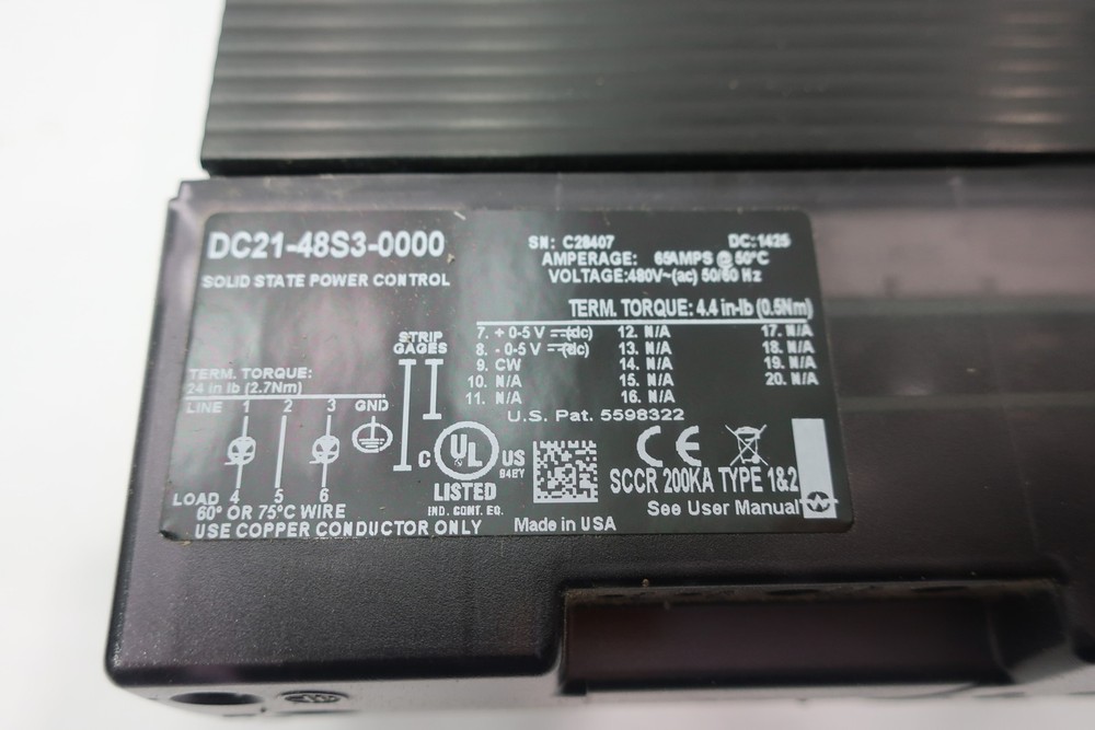 Watlow DC21-48S3-0000 Solid State Power Control 480v-ac