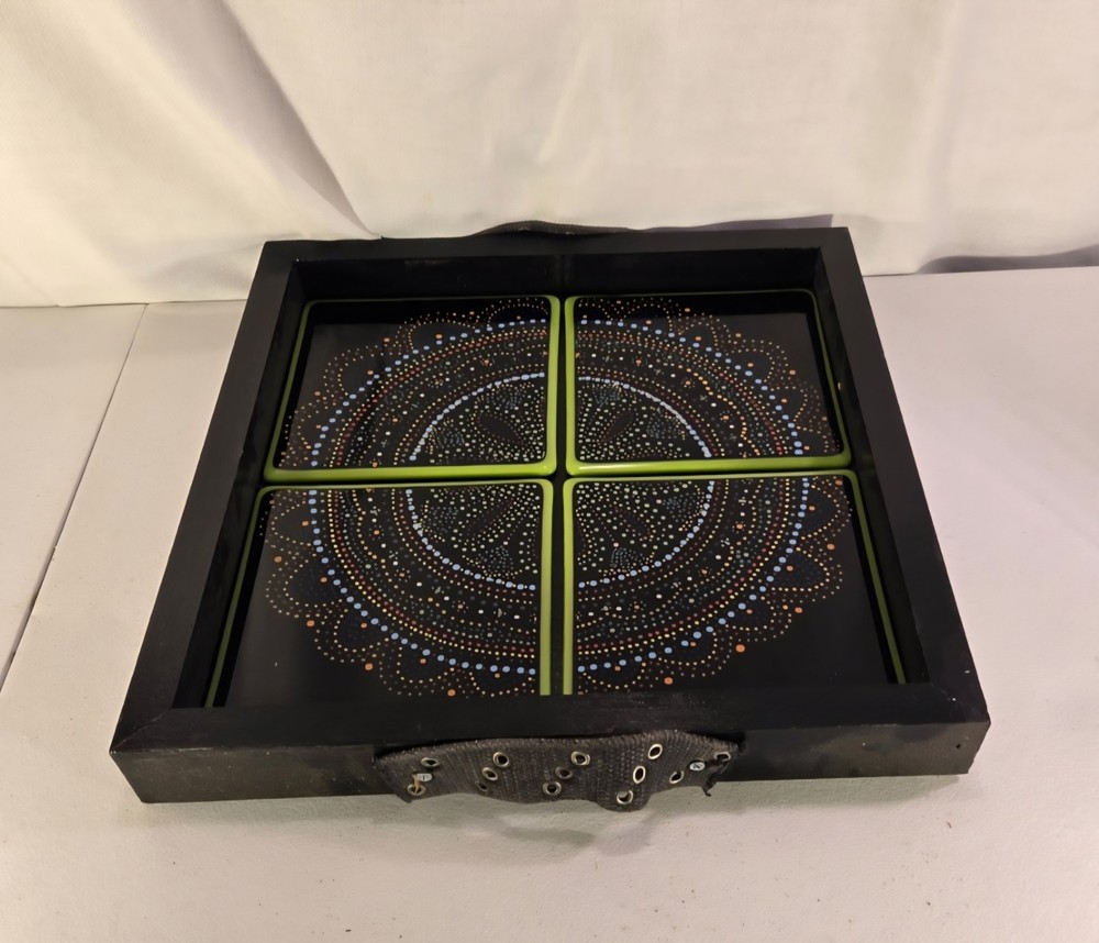 Serving Tray With Dot Mandela Desgin Coffee Table