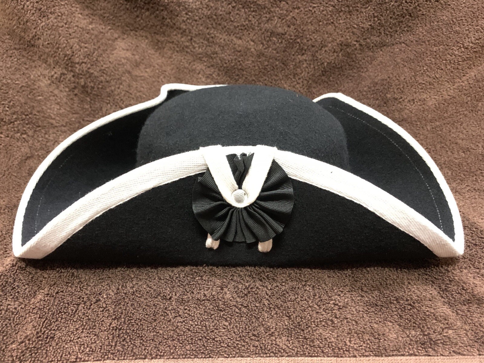 French Napoleonic Deluxe Black Heavy Wool Pirates Felt Tricorn