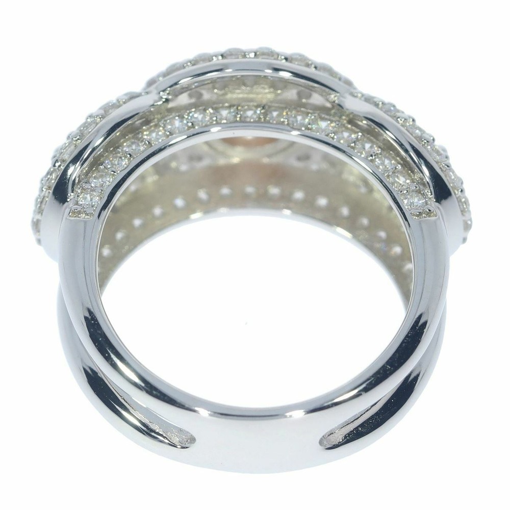 Sterling Silver Semi Mount Ring Setting RD 7x7mm RD 4x4mm White Topaz