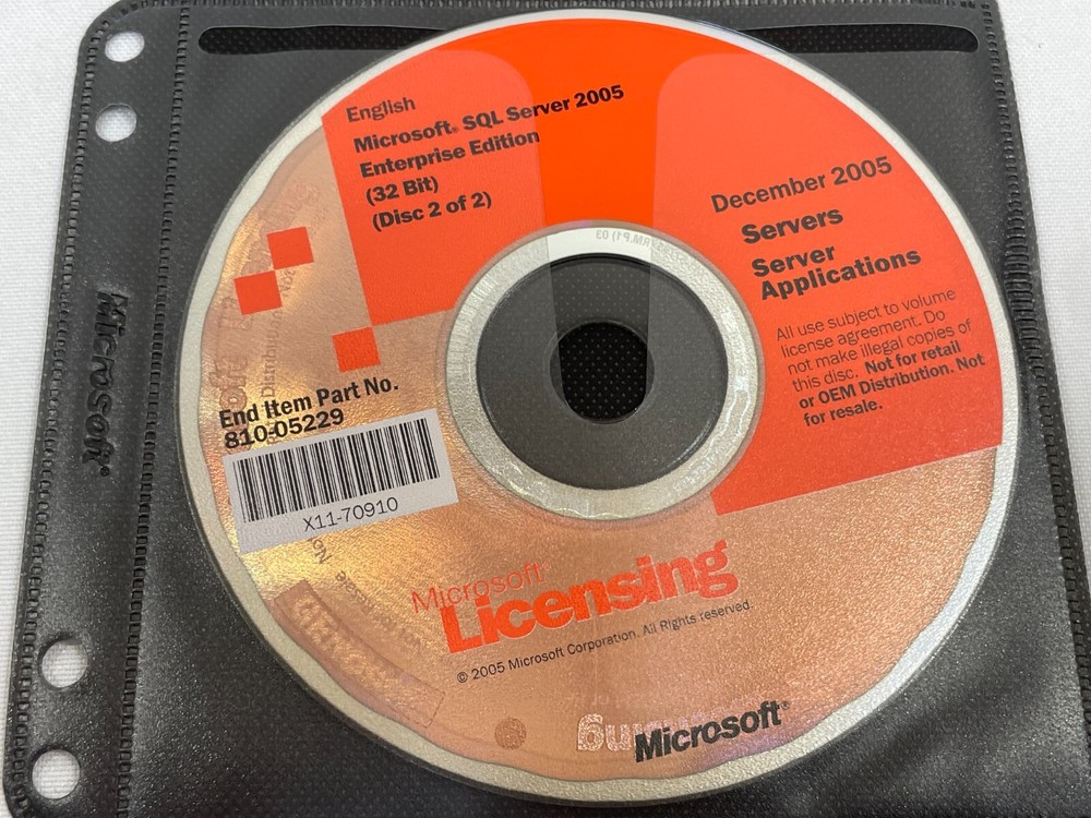 Microsoft SQL Server 2005 Enterprise Edition 4-Disc DVD Set Windows PC Software