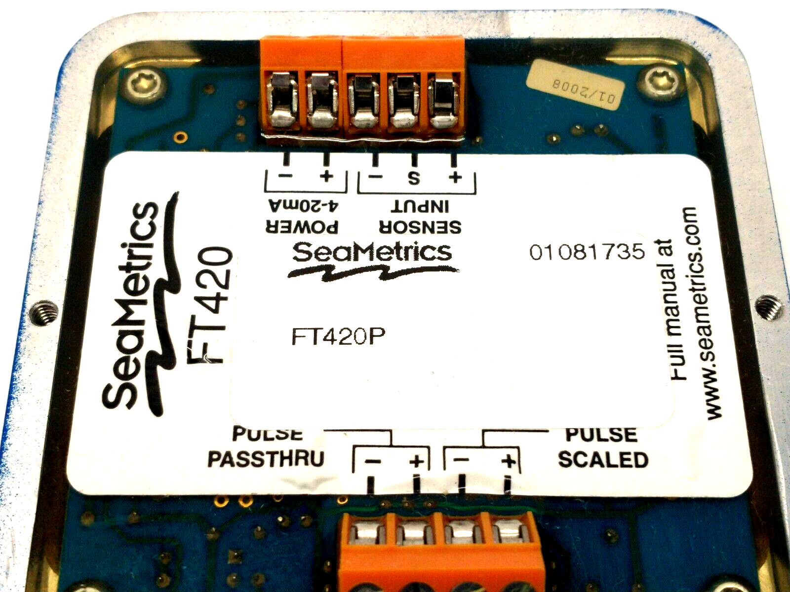 SeaMetrics FT420P Flow Controller Computer Display