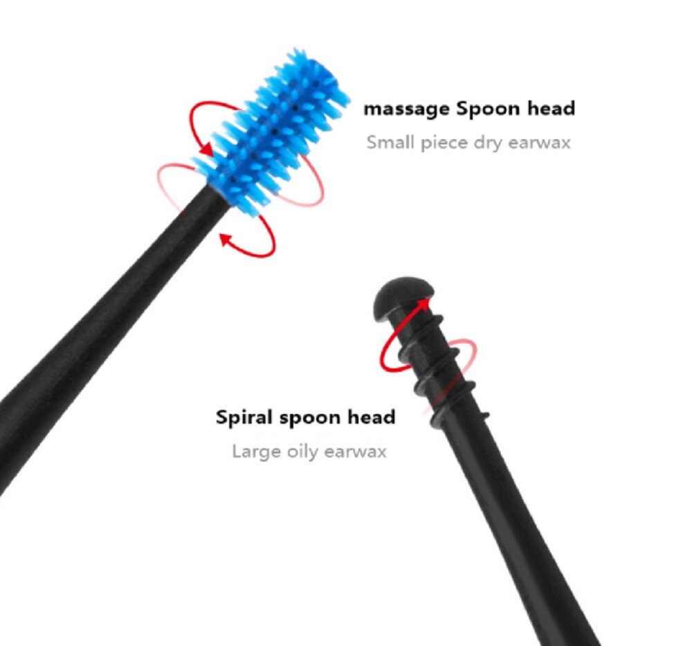 3 Pcs Ear Wax Remover Cleaner Soft Spiral Ear Pick Safe Silicone Double Head US
