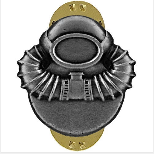 GENUINE U.S. BADGE: SCUBA DIVER - OXIDIZED