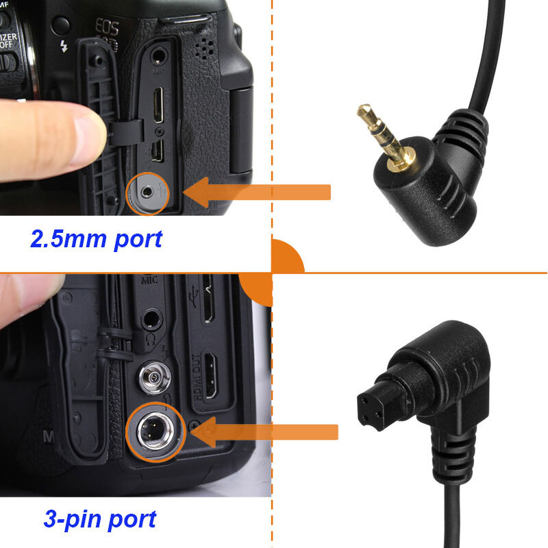 Removable Shutter Timer Remote Cable For Canon EOS 5D Mark III II 7D EOS-1D X 1M