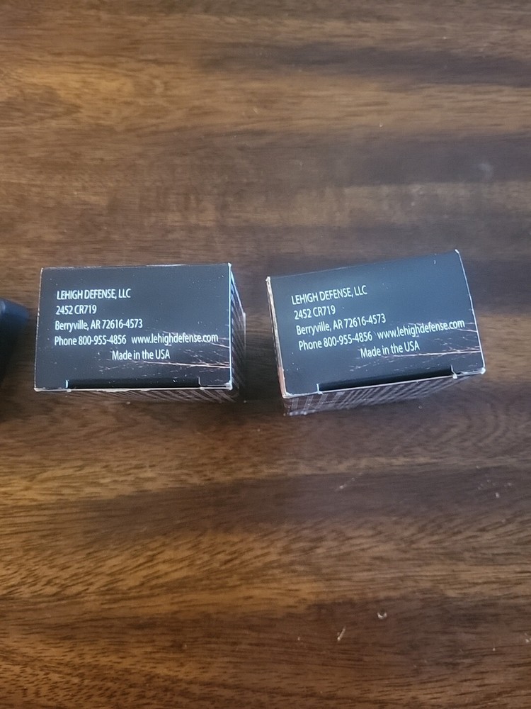(2) EMPTY Lehigh Defense .380 ACP Ammunition Boxes, Collectible, Reloading