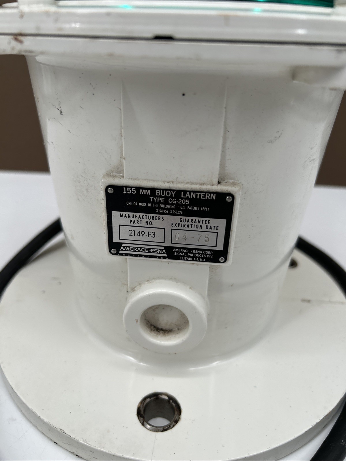 Vintage Amerace Corporation 2149-f3 Light Marine Buoy Lantern Made In USA