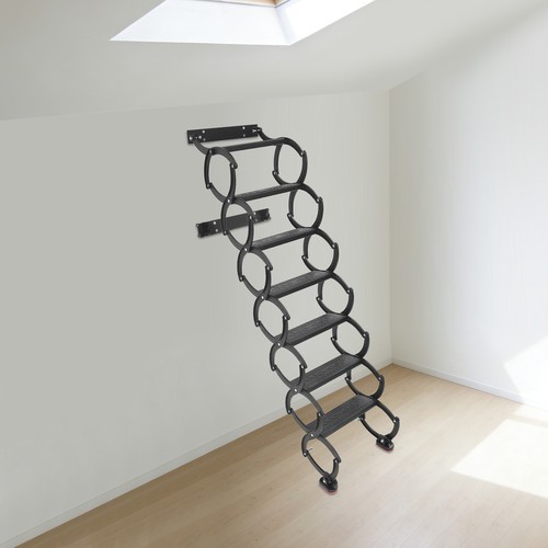 Wall Mounted Folding Ladder Telescoping Step Ladders Retractable Folding Stair