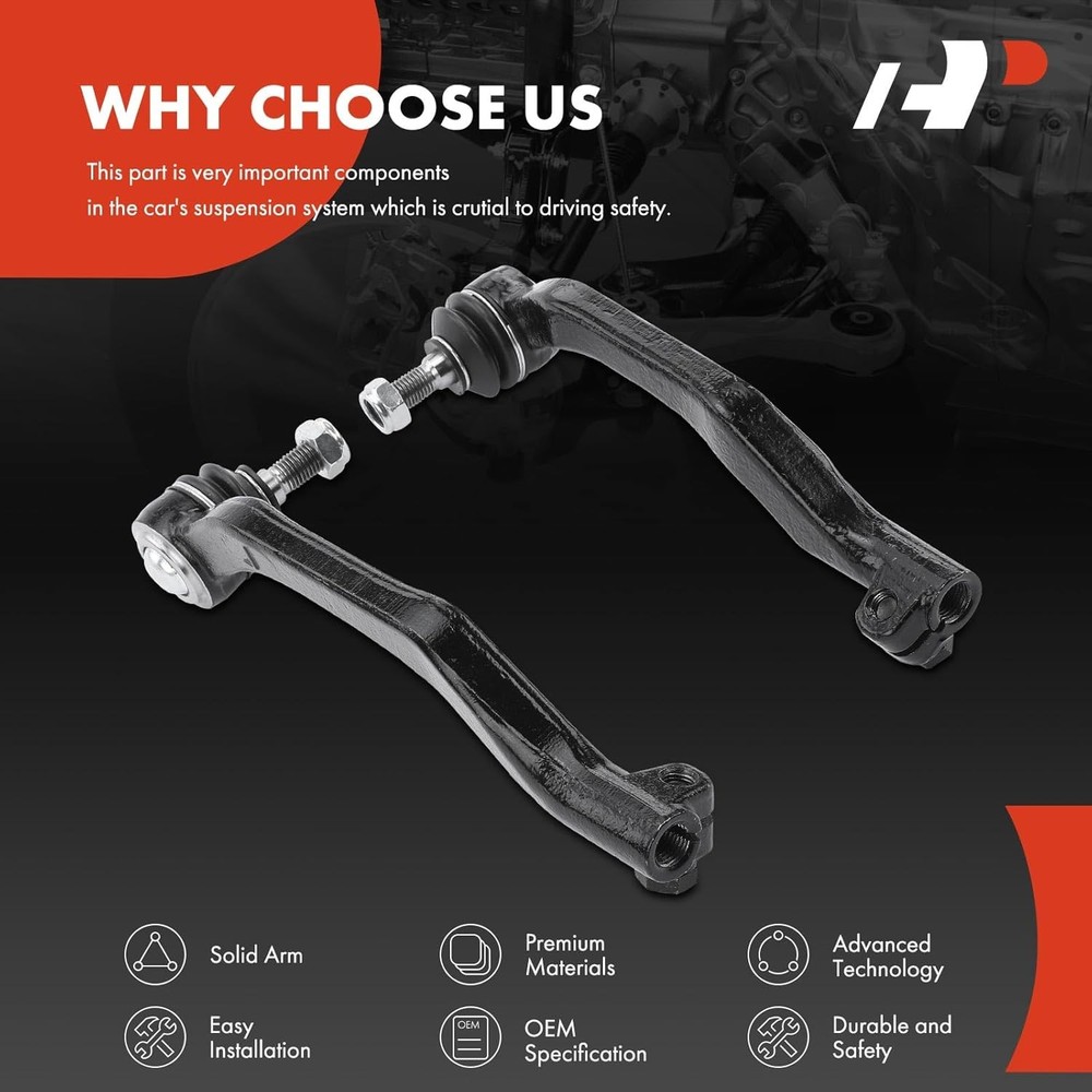 2 x Front Outer Tie Rod Ends, Compatible with Mini Cooper 2007-2015