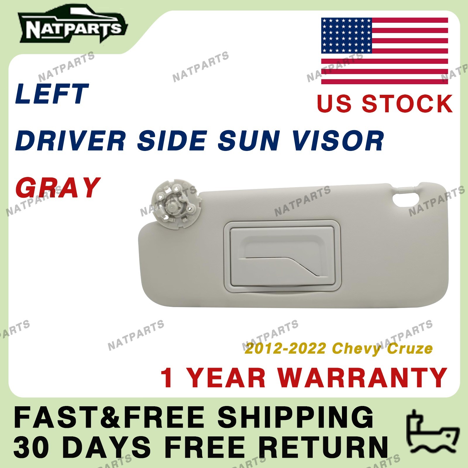Left Driver Sun Visor For Chevy Cruze 2011-2019 ‎95034256 95034253 84126667