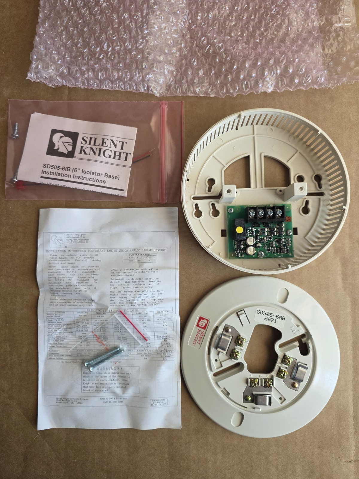 Silent Knight SD505-6IB Isolator Base - New Old Stock