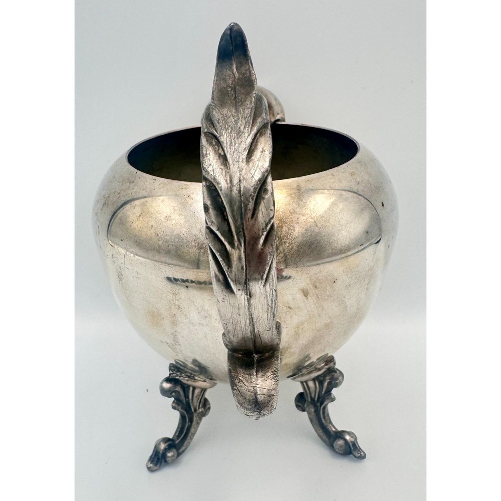Vintage Birmingham Pitcher Creamer Ornate Silver Plated on Copper Stylized Feet