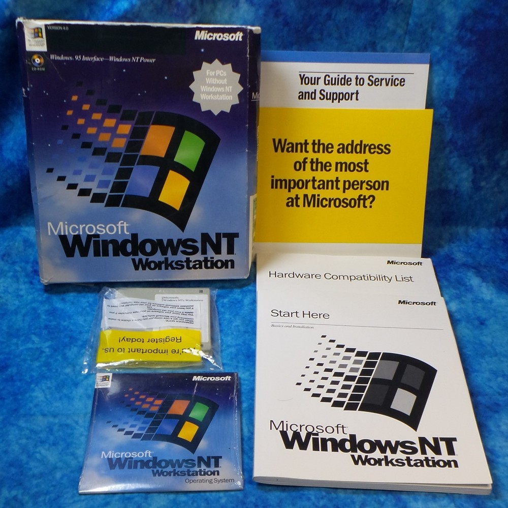 Microsoft Windows NT Workstation 4.0 CD Floppies Full Version Retail w/ CD Key