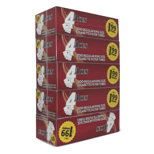 4 Aces Regular King Size Cigarette Filter Tubes 5 Boxes (1000 Tubes)