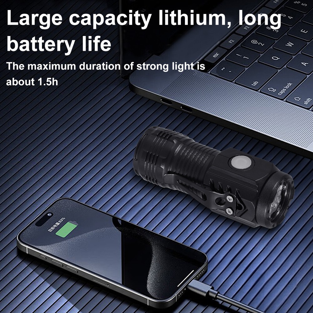 4pcs Mini LED Flashlight Super Bright Waterproof Camping Lamp w/ Tail Magnet