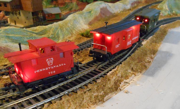 HO Caboose Lighting Kit with Track Pickup Wheel Set 33" plus 4 LEDs