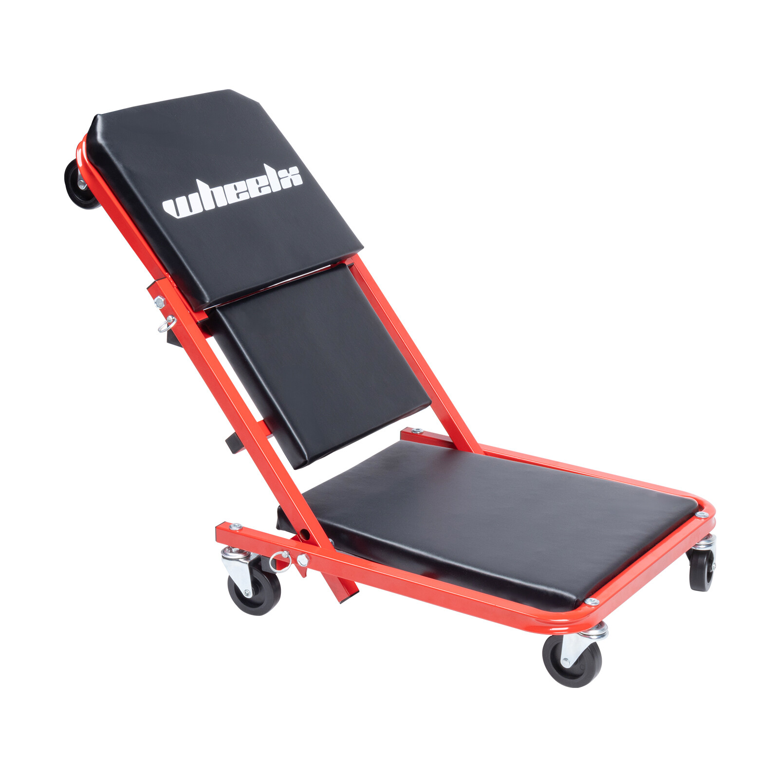 2 in 1 Mechanic Creeper w/Brake 36'' 340Lbs Folding Rolling Garage Stool Chair