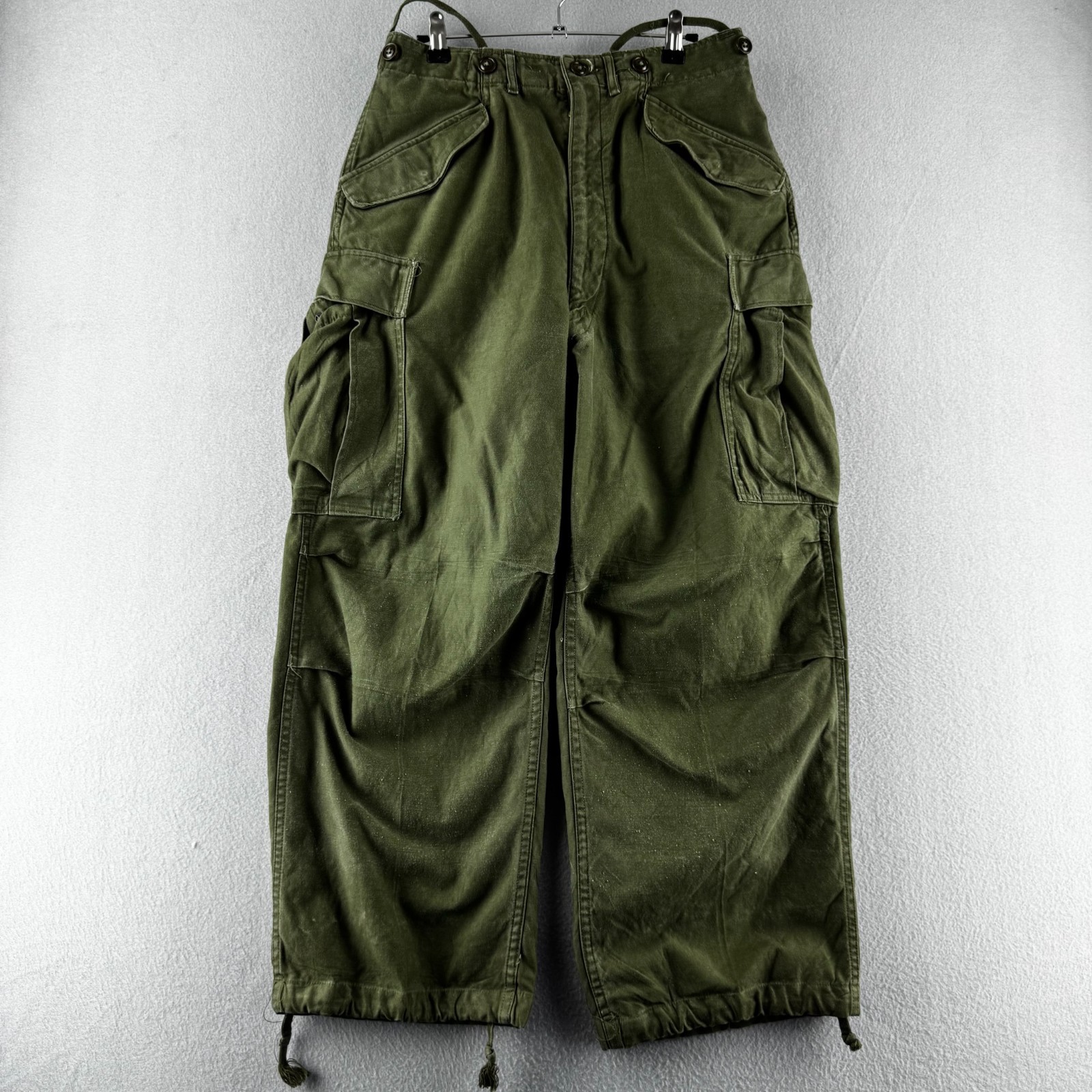 Vintage 50s Military Pants  Mens 29x26 Korean War Cargo M-51 Field