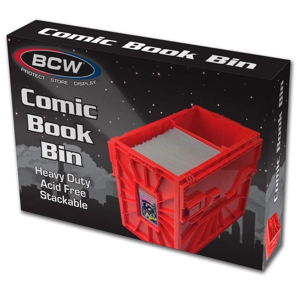 BCW Comic Book Bin Heavy Duty Plastic Box Stackable Holds 150 Bagged in YELLOW