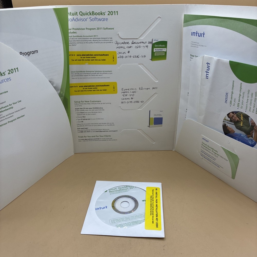 INTUIT QUICKBOOKS ProAdvisor Program 2011 Reinstallation. READ DESCRIPTION