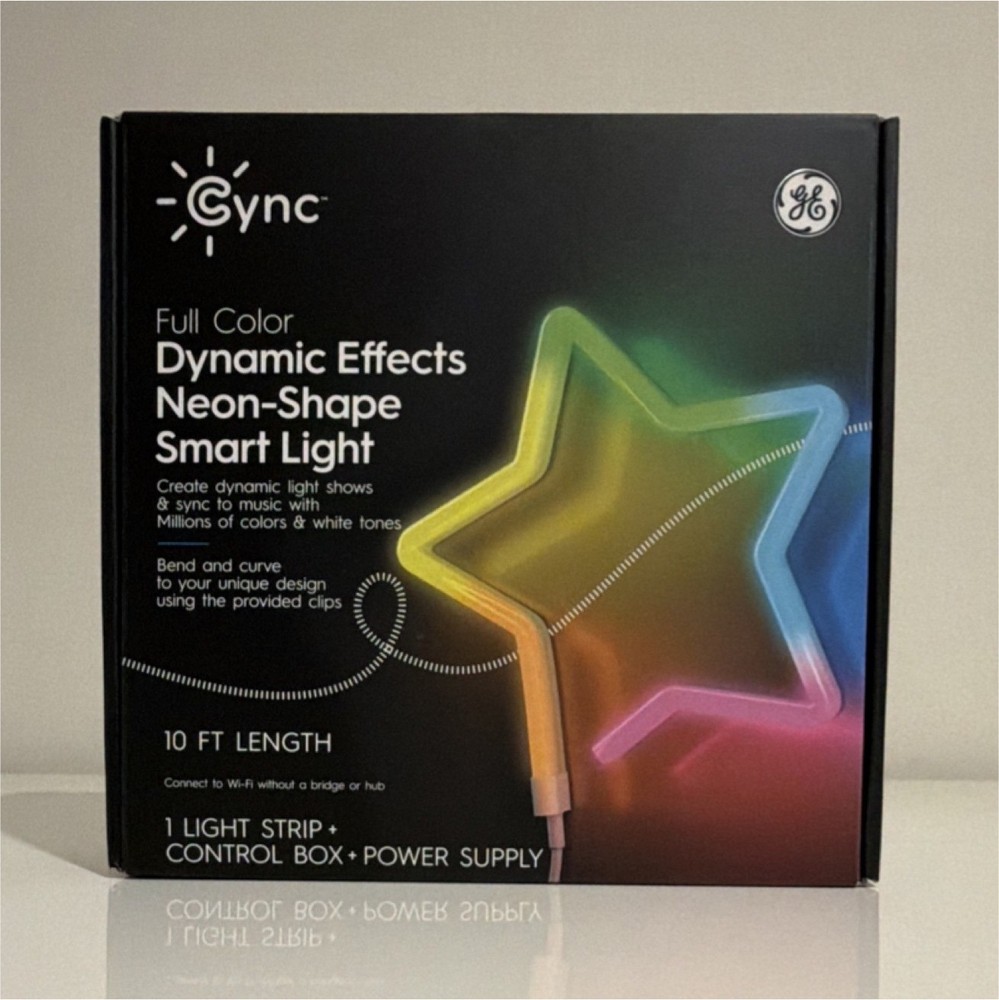 GE Cync Dynamic Effects Neon-Shape Multicolor Smart LED Light Strip 10 ft