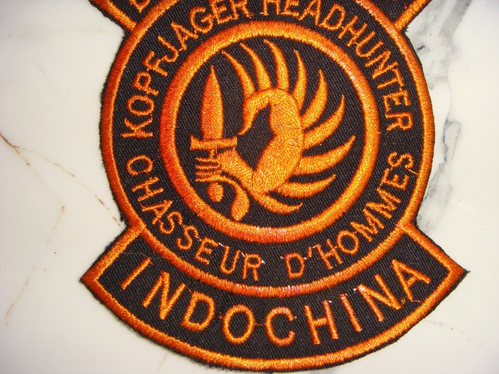INDOCHINA WAR PATCH, FRENCH FOREIGN LEGION DEVIL'S GUARD HEADHUNTER