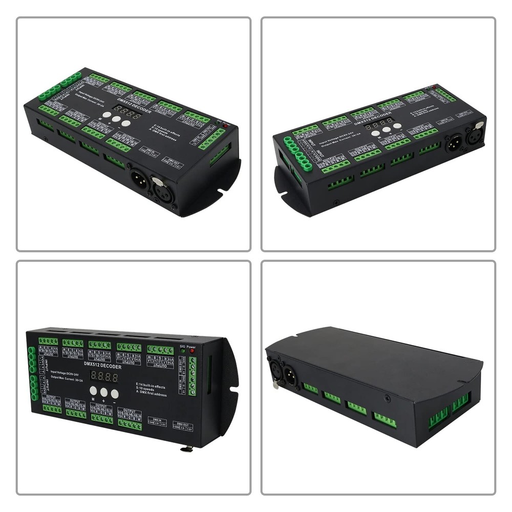 DMX 512 LED Decoder Controller for RGB Tape Strip Light Dimmer Driver (36 Cha...