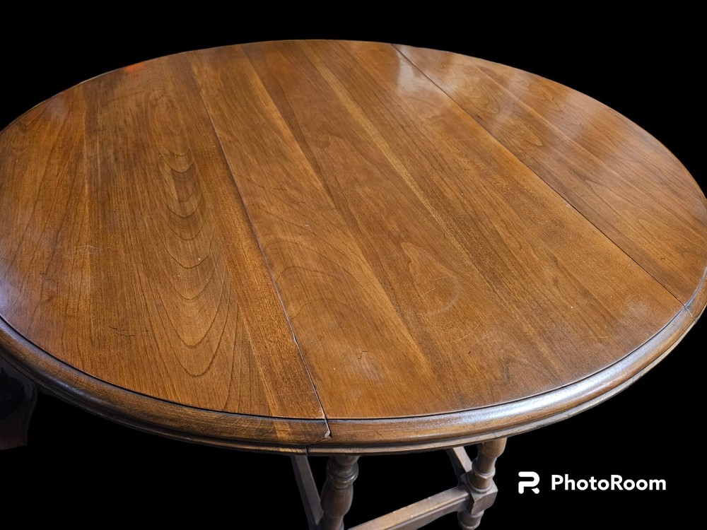 Vintage Pennsylvania House Drop Leaf End Table Solid Cherry Oval