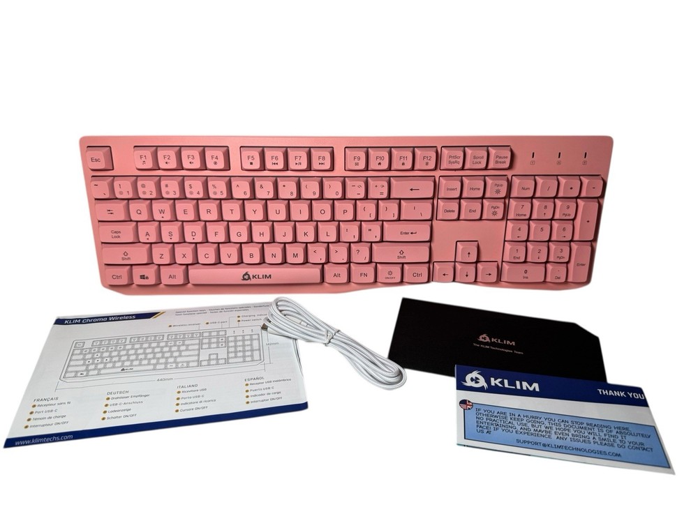 KLIM Chroma Wireless  Keyboard PINK