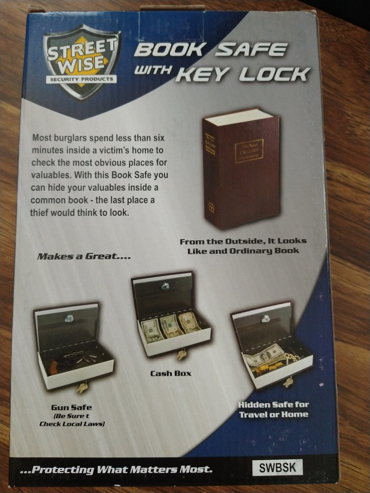 Street Wise Book Safe with Key Lock
