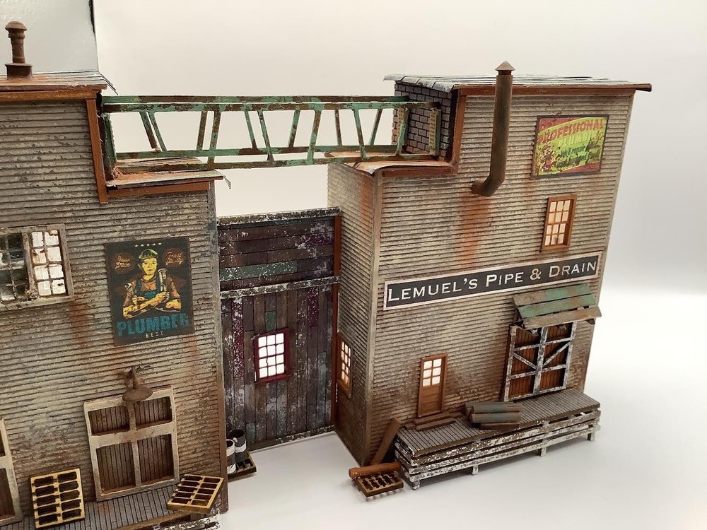 HO Scale Lemuel’s Pipe & Drain Background Structure Kit Laser Cut