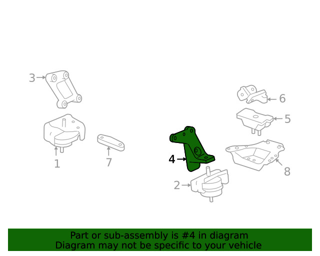 Genuine GM Driver Side Engine Mount Bracket 15876977