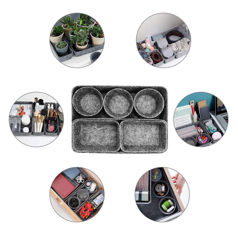 8pcs Drawer Organizers, Separators, Storage ,Felt Storage Bins Inserts Tool C...