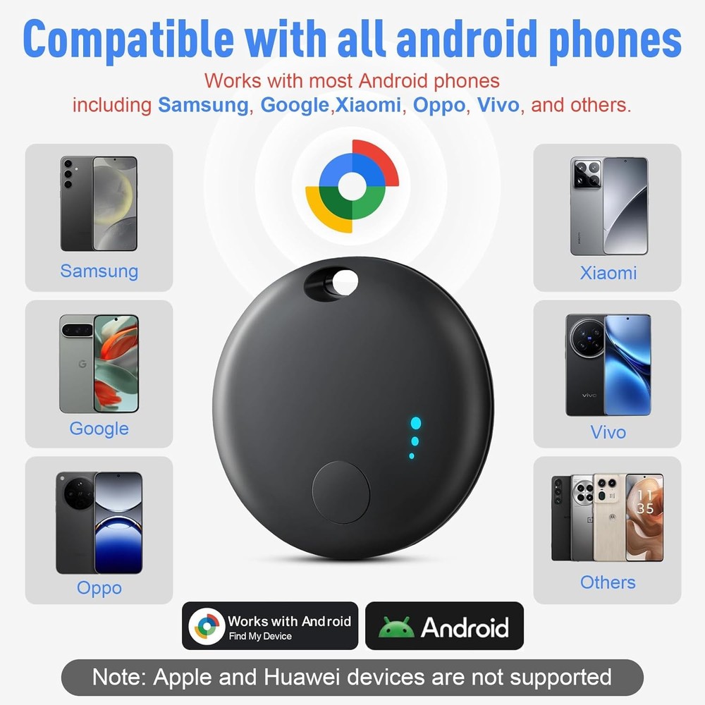Bluetooth Tracker for Android, 4 Pack Item Finder Work with Google Find My De...