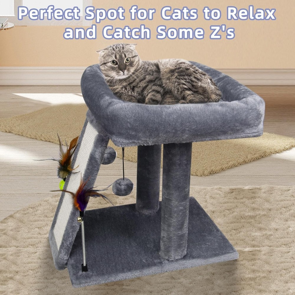 Cat Tree Tower with Cat Scratching Post for Indoor Cats, Activity Centre Clim...