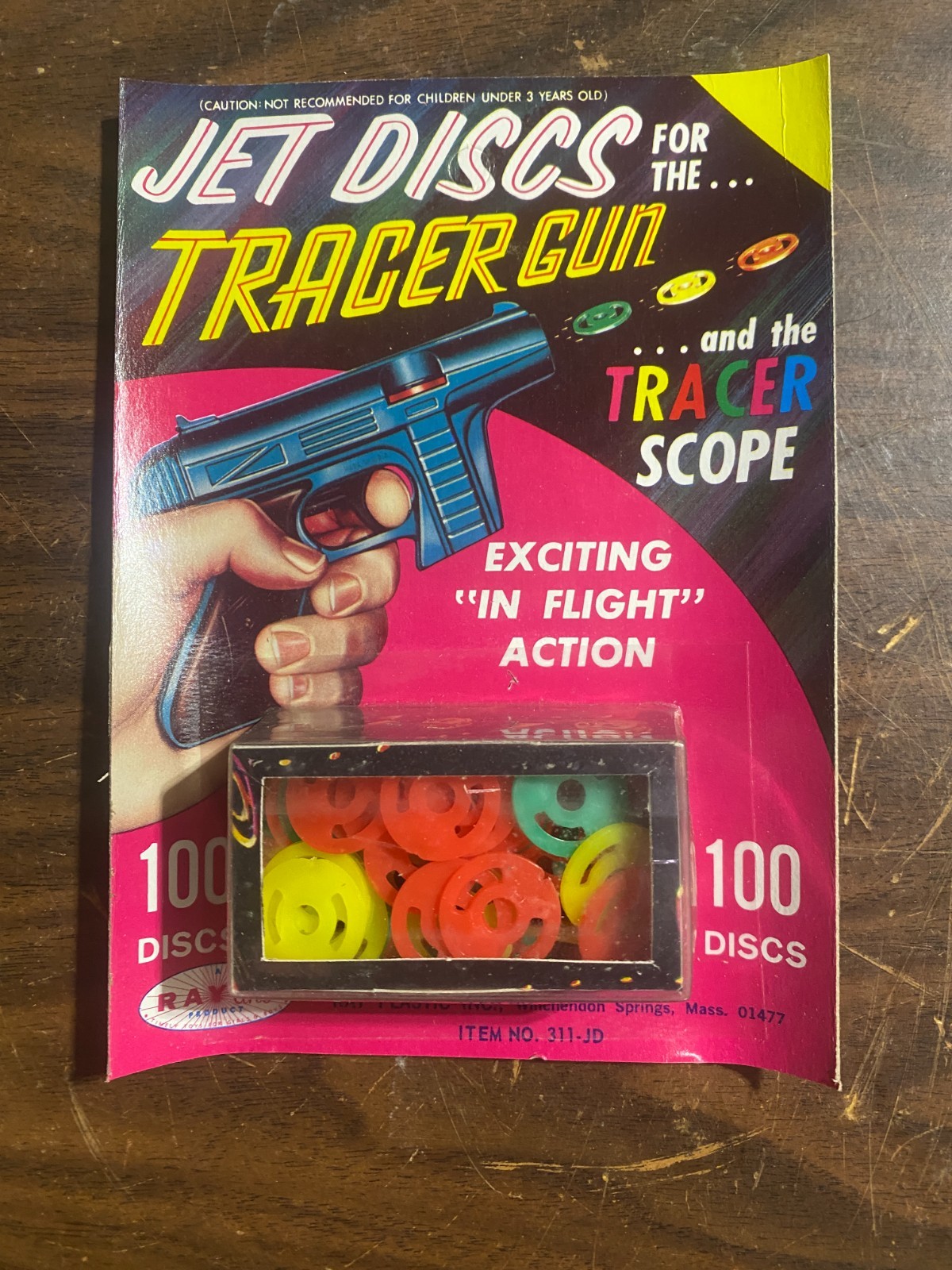 Vintage Star Trek 100 Jet Disc Tracer Gun Space Toy Ammo Ray Line NIP