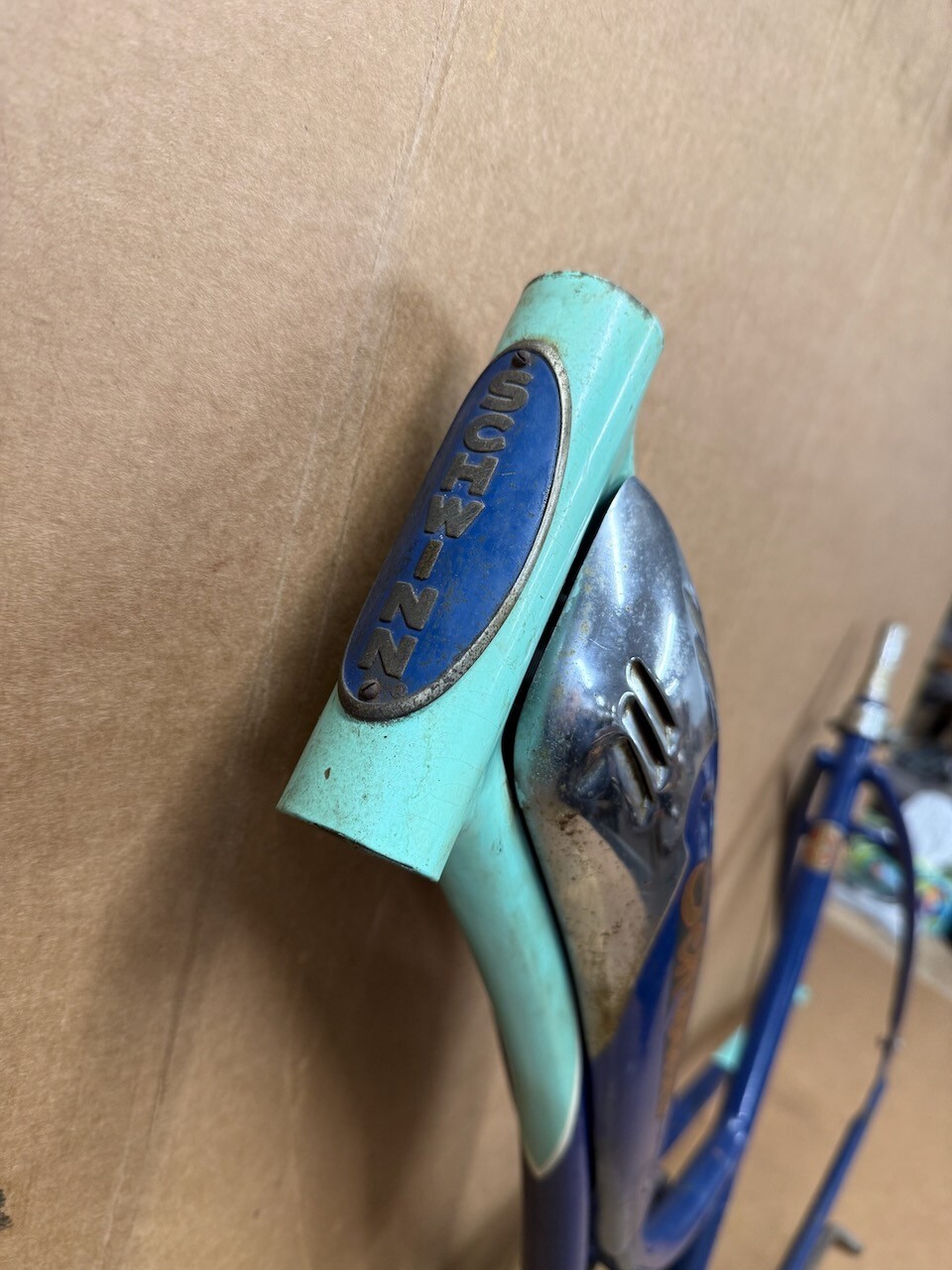 Schwinn Blue Ladies 26" Panther Bicycle Frame Set & Tank 1950